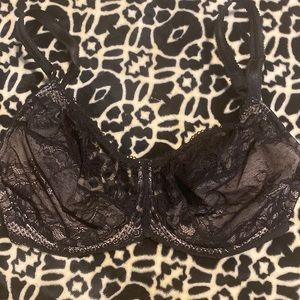 36G WACOAL Lace to Love Underwire Bra BLACK